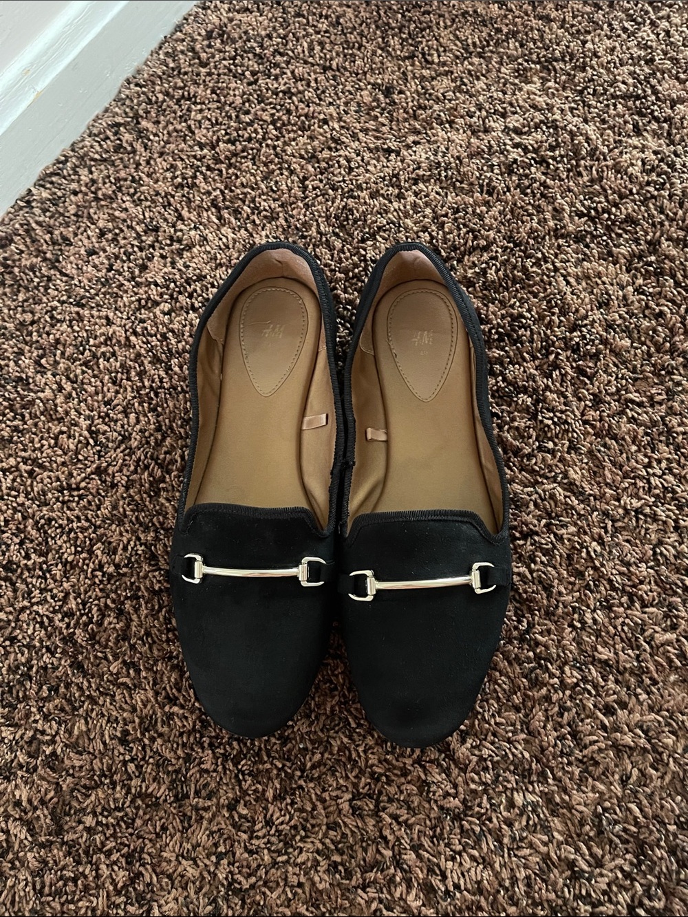 H&M Black Loafers with Silver Bit Accent
